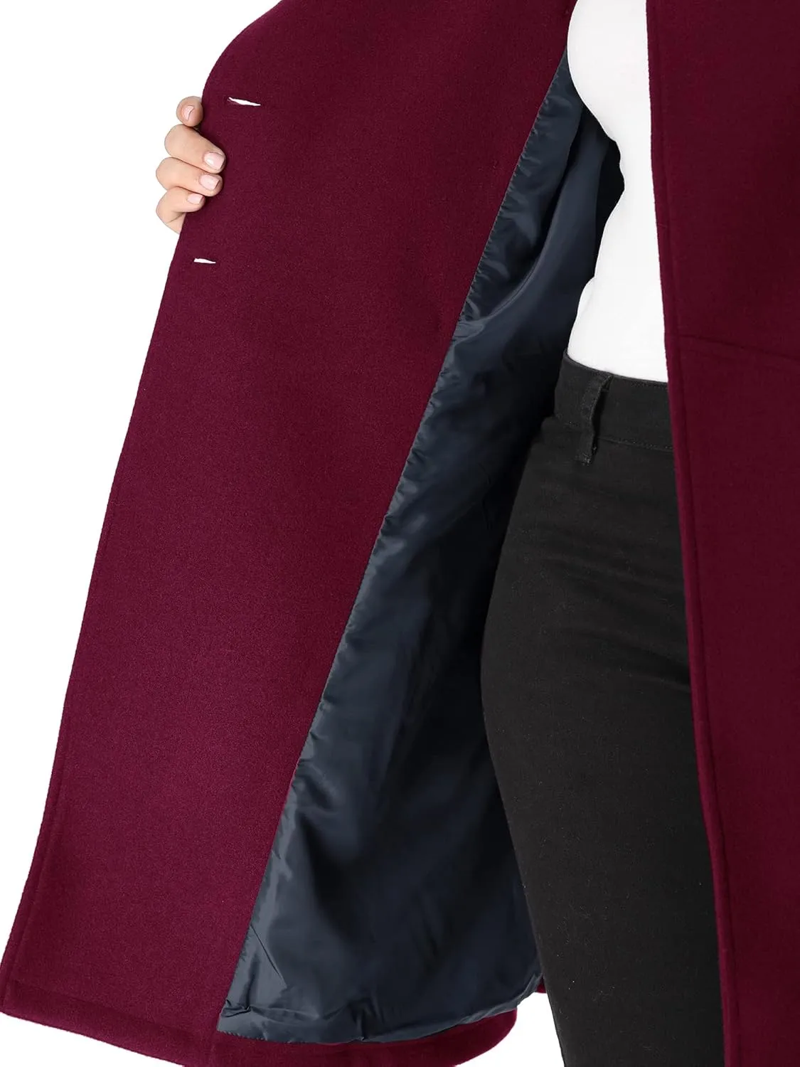 Agnes Orinda Women's Plus Size Coat A-Line Peter Pan Collar Double Breasted Fall Winter Peacoat