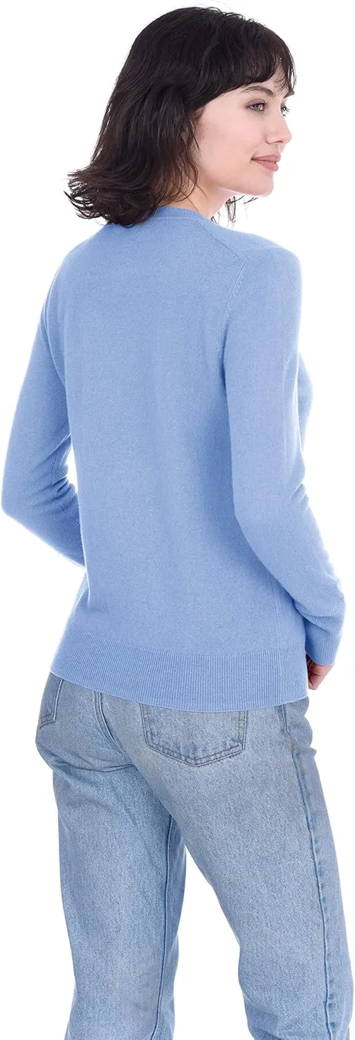 Cashmeren Womens Basic V-Neck Sweater 100% Pure Cashmere Long Sleeve Classic Pullover