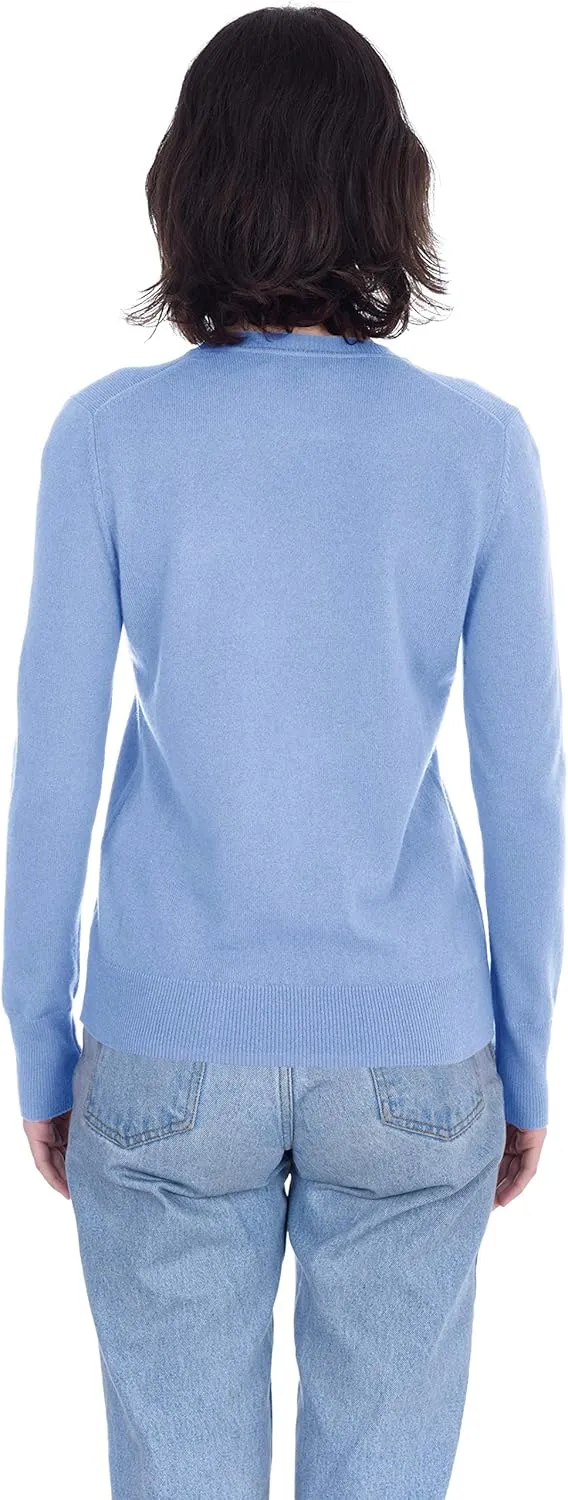 Cashmeren Womens Basic V-Neck Sweater 100% Pure Cashmere Long Sleeve Classic Pullover