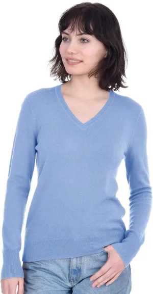 Cashmeren Womens Basic V-Neck Sweater 100% Pure Cashmere Long Sleeve Classic Pullover