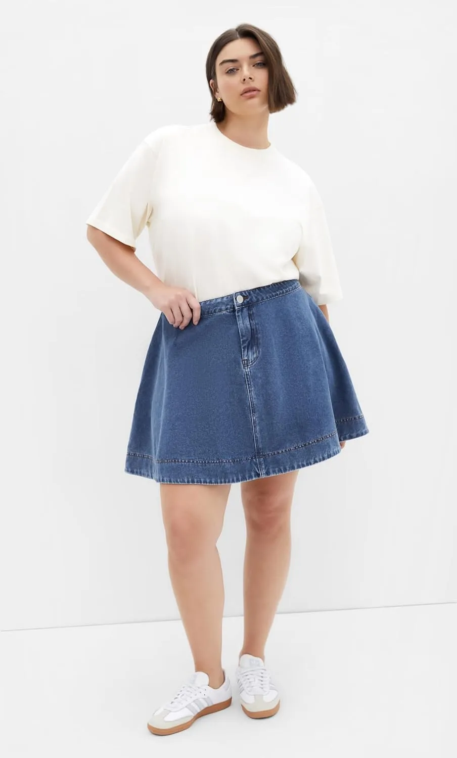 City Chic Women's Plus Size Skirt - Flare Denim