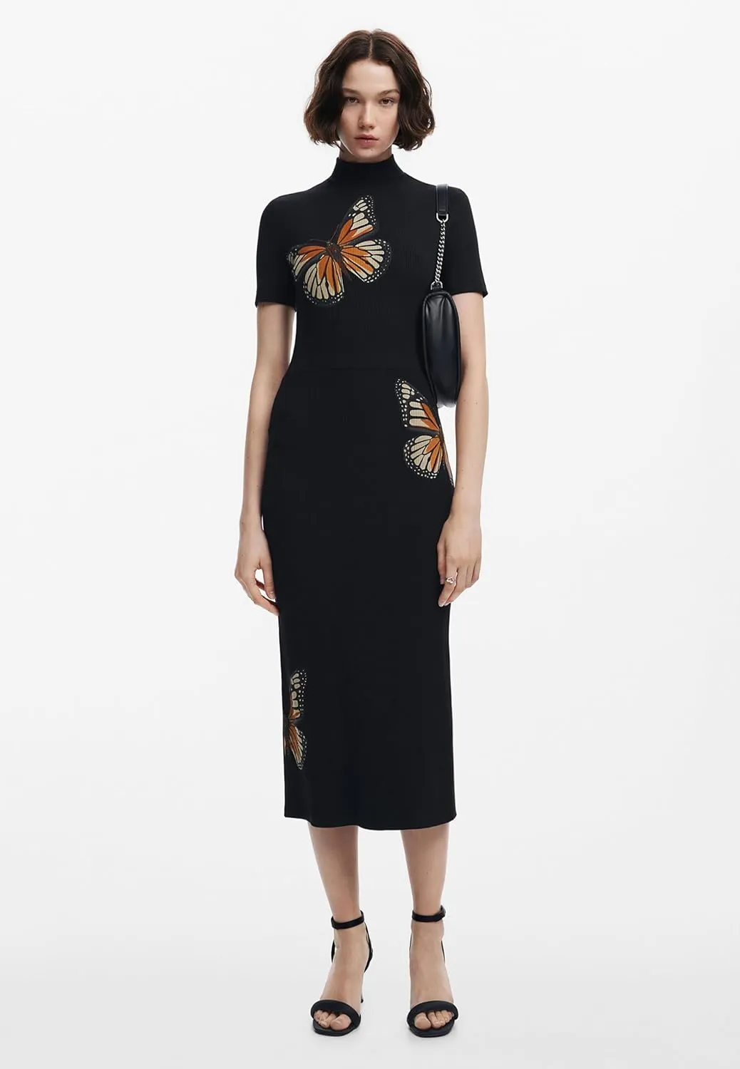 Desigual Women's Slim Midi Butterfly Dress