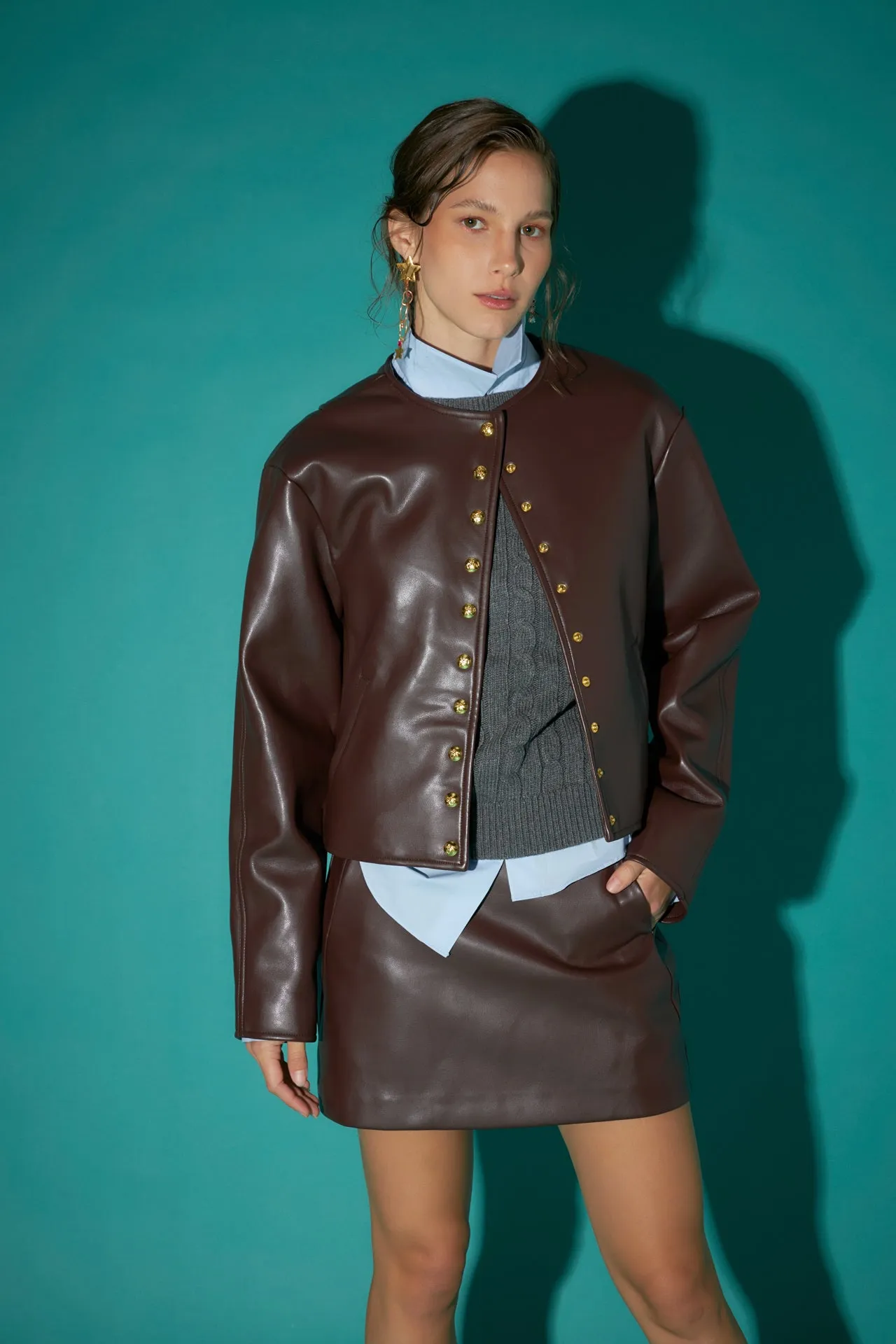 Faux Leather Skort