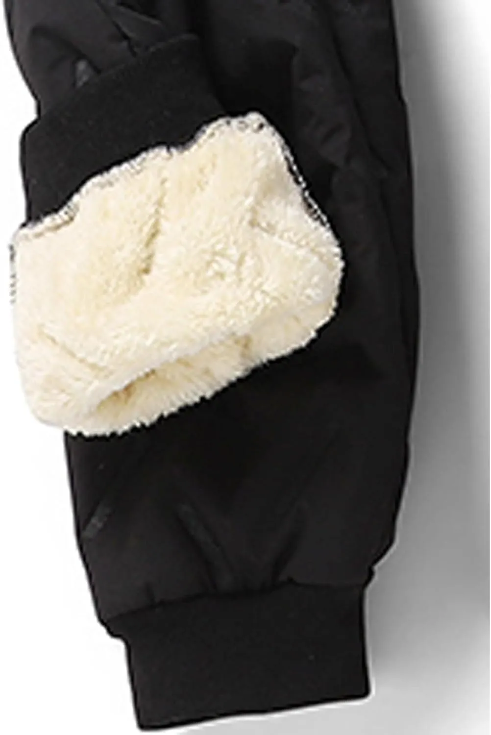 Fleece Lined Pants Men Winter Warm Water Resistant Athletic Running Joggers Thermal Pants with Zipper Pockets