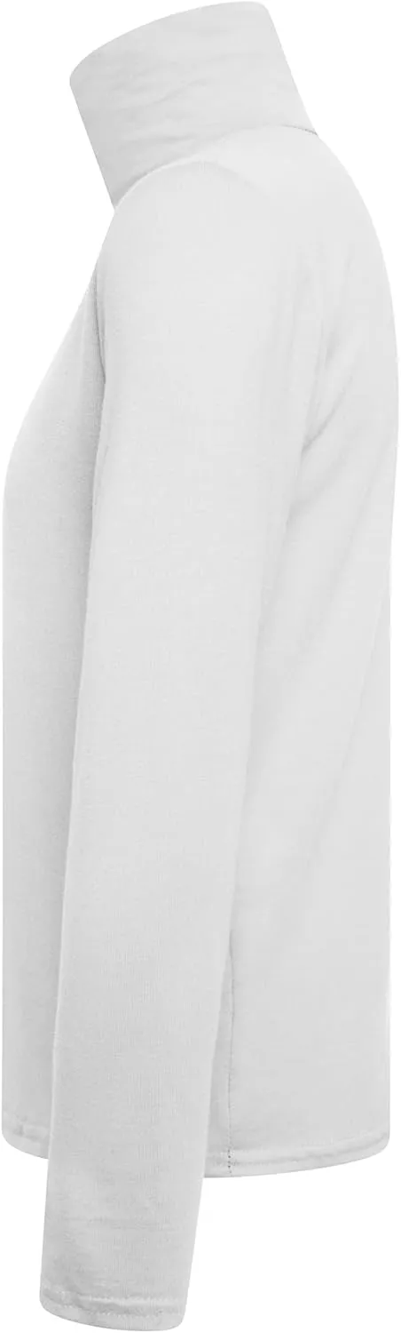 Loxdonz Girls Long Sleeve Turtleneck Tee Shirt Kids Casual High Neck Tops T-Shirts | Youth Size 3-14