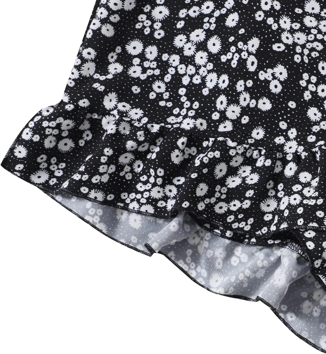 MakeMeChic Women's Boho Floral Print Elastic Waist Ruffle Wrap Tie Skorts Skirt Skorts