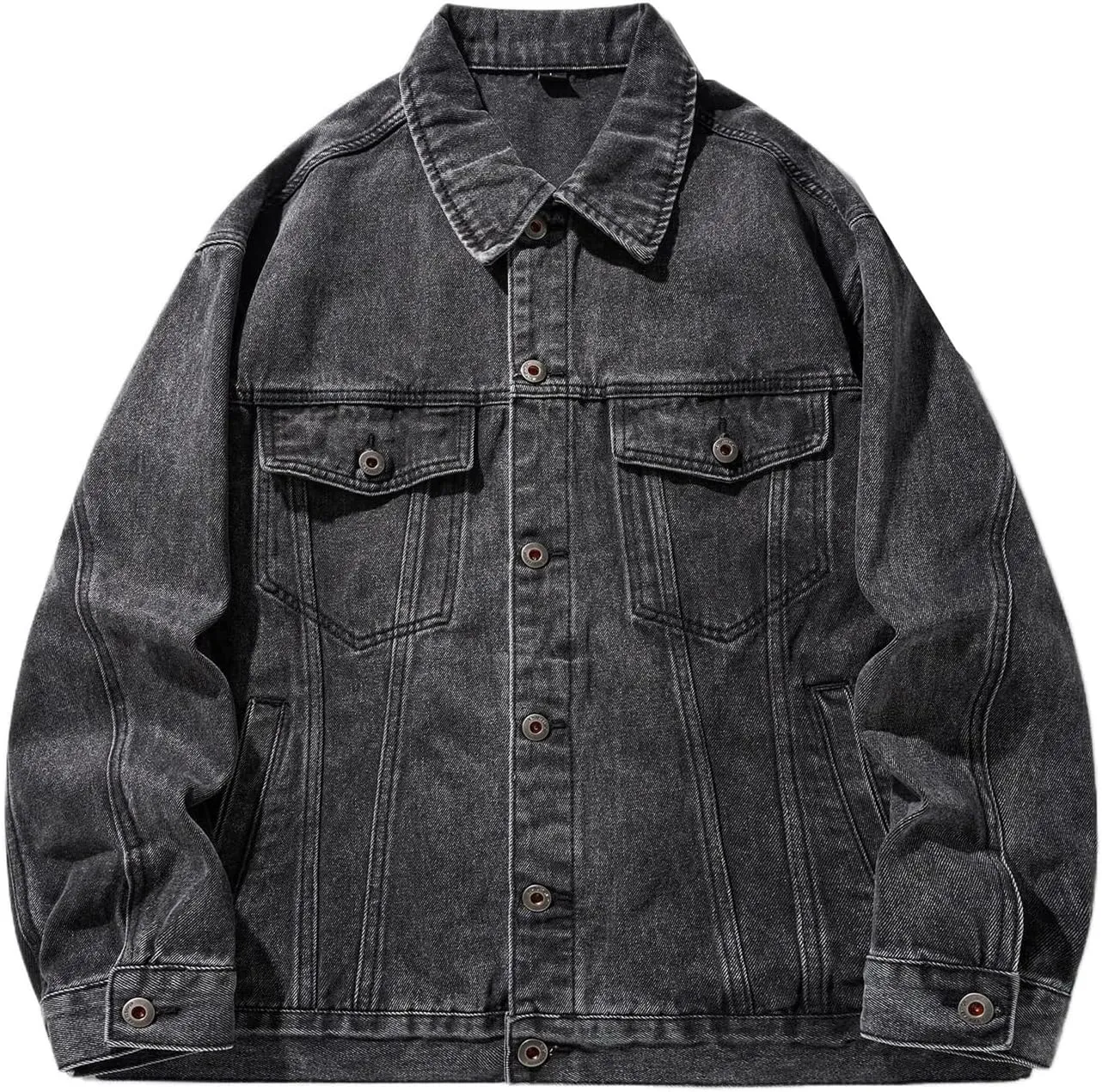 Men's Coat Spring Autumn Retro Workwear Loose American Denim Jacket