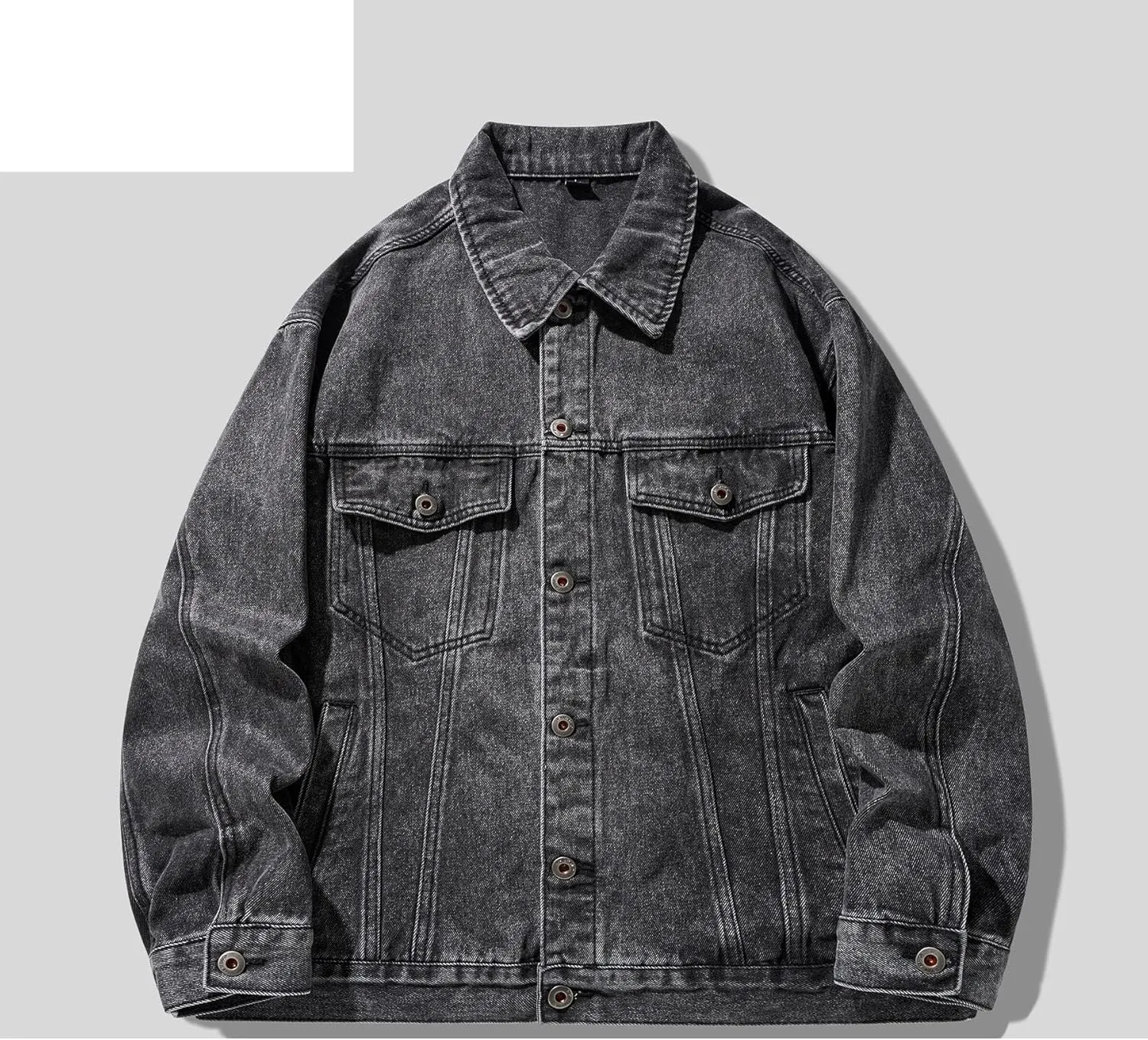 Men's Coat Spring Autumn Retro Workwear Loose American Denim Jacket