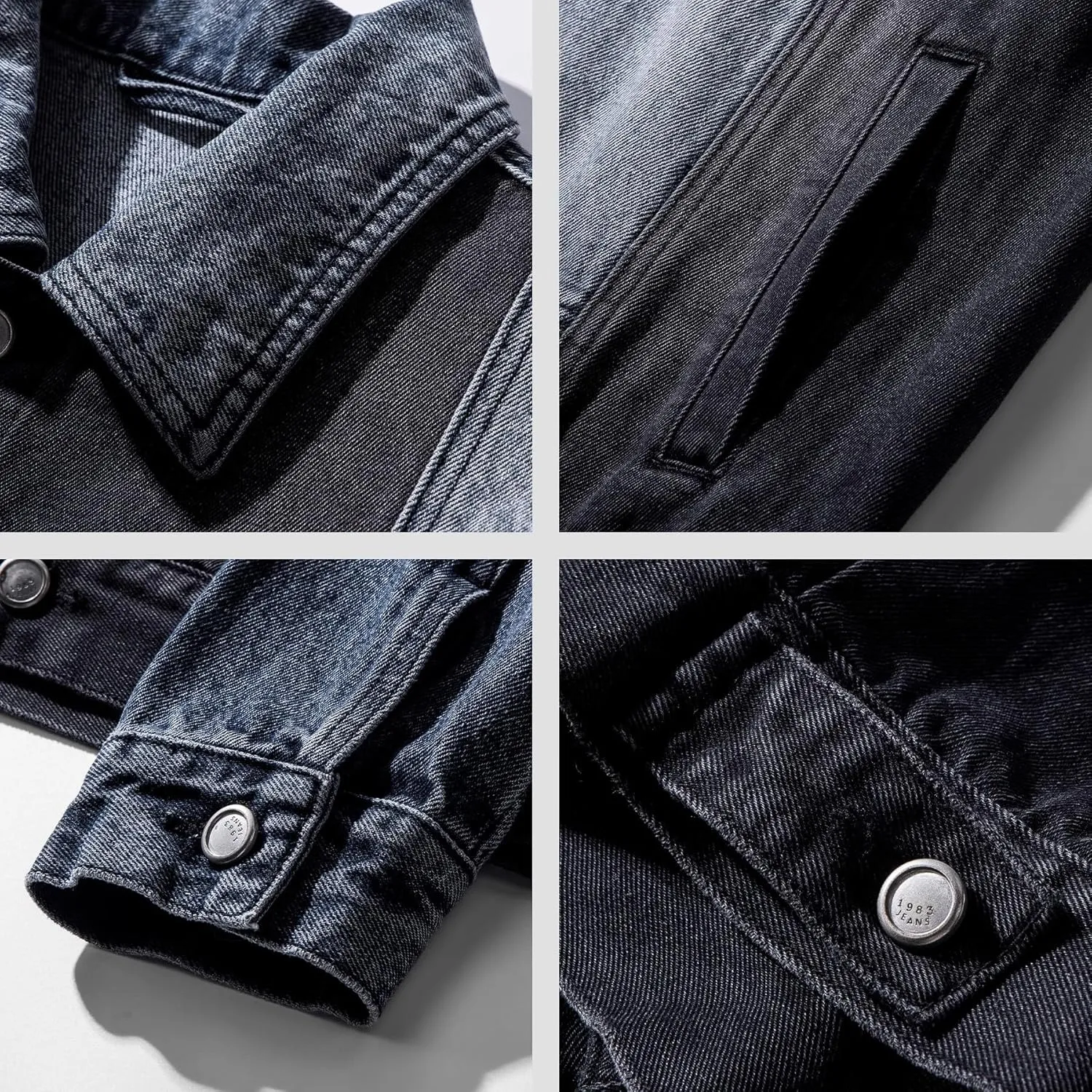 Men's Denim Jacket Autumn Loose American Workwear Coat for Men