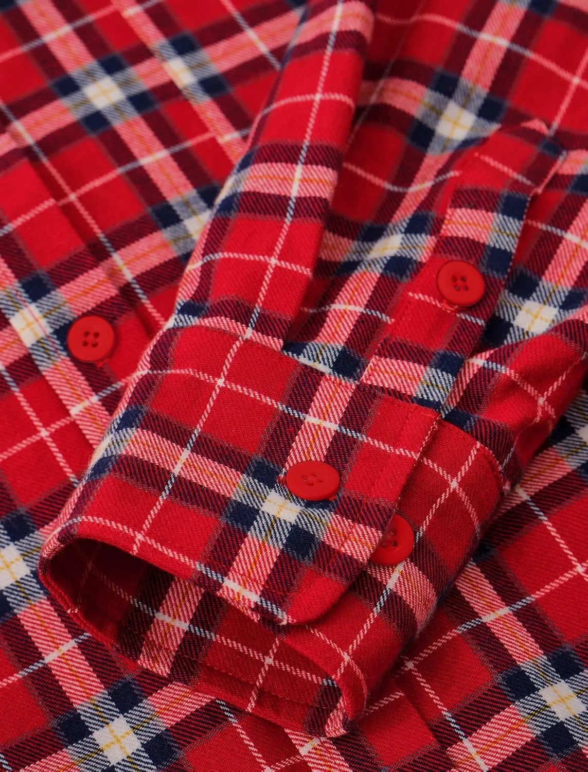 PRETTYGARDEN Women's Fall Long Sleeve Button Down Plaid Shirts Collared Loose Fit Cotton Casual Lightweight Shackets Blouses