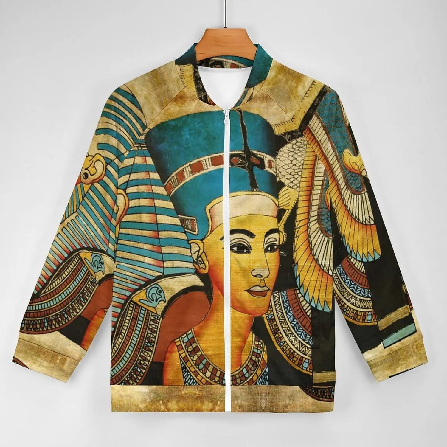 Retro Ancient Egyptian Art Men's Bomber Jackets Lightweight Windbreaker Full Zippered Casual Coat