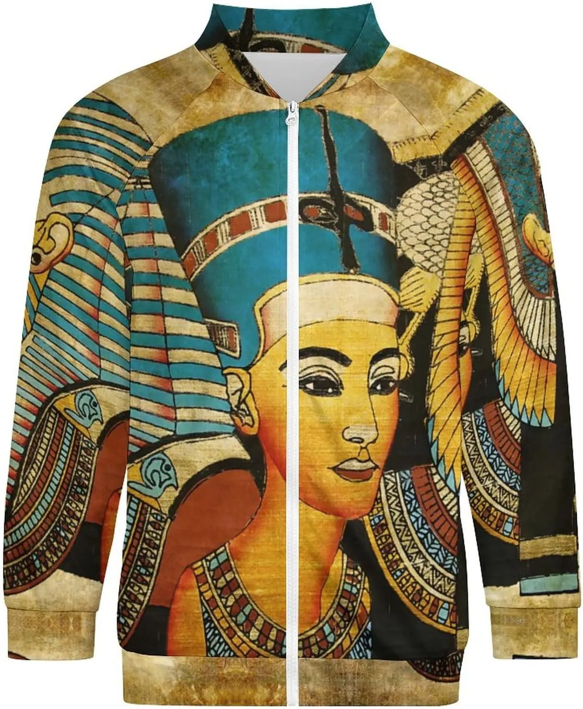Retro Ancient Egyptian Art Men's Bomber Jackets Lightweight Windbreaker Full Zippered Casual Coat