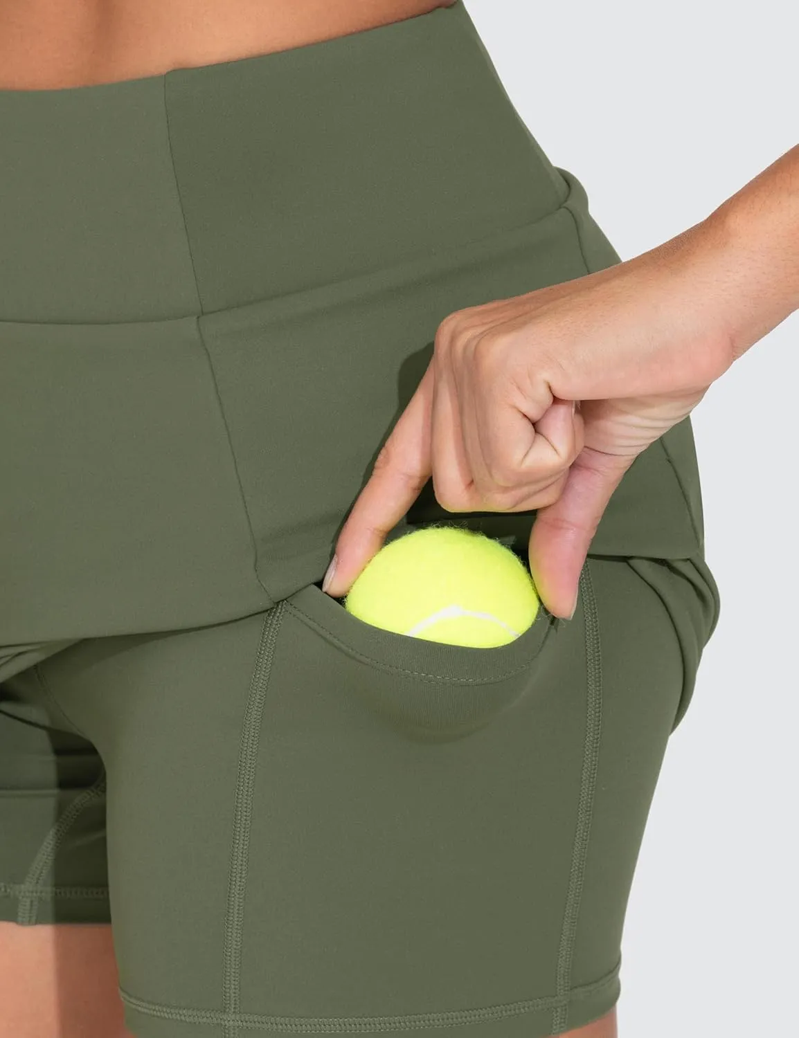 THE GYM PEOPLE Women's High Waisted Golf Skorts Tennis Mini Athletic Active Skirts Built-in Shorts with 3 Pockets