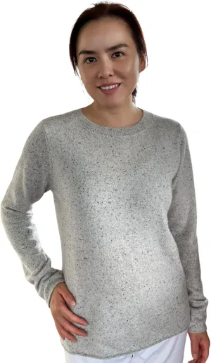 Women's 100% Cashmere Long Sleeve Crew Neck Sweater. Comfort, Luxury, and Soft Silky Texture - Essential Classic Pullover