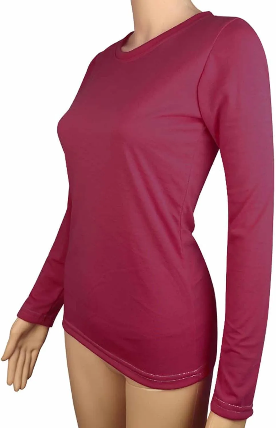 Womens Long Sleeve Shirts Mock Neck Basic Slim Fitted Tops Lightweight Stretch Base Layer T-Shirt Pullovers Tee