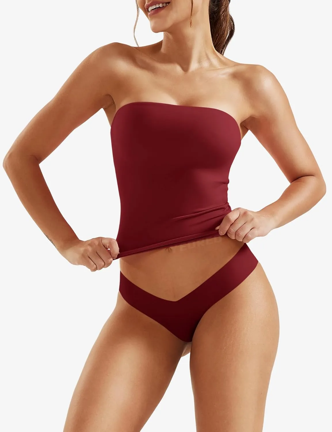 YEOREO Sophie Women Sexy Long Tube Tops Double Lined Basic Y2K Summer Cute Strapless Fitted Bandeau Going Out Crop Top Top