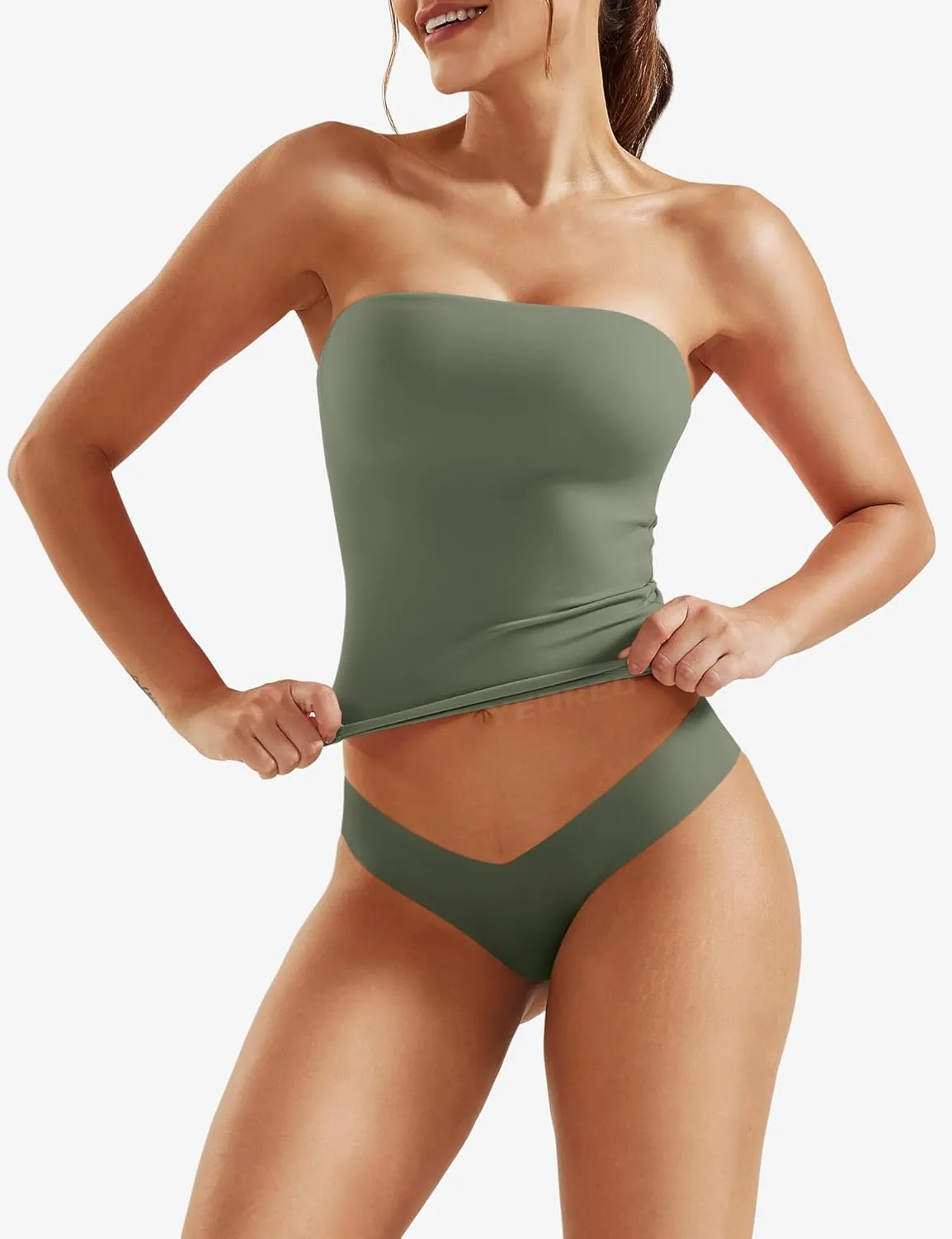 YEOREO Sophie Women Sexy Long Tube Tops Double Lined Basic Y2K Summer Cute Strapless Fitted Bandeau Going Out Crop Top Top
