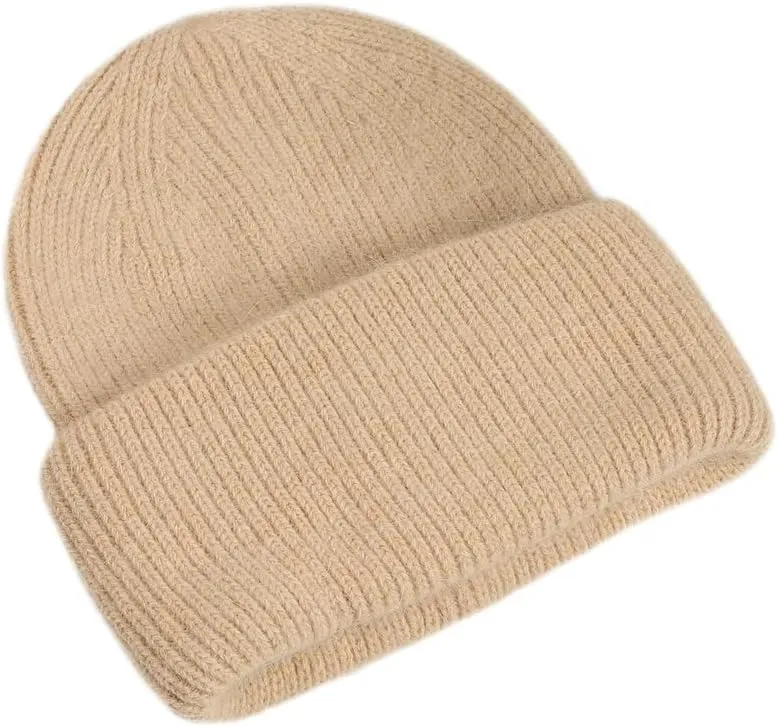 YM YOUMU Women Puffy Soft Slouchy Cuffed Beanie Hats Winter Lightweight Knit Fisherman Cap
